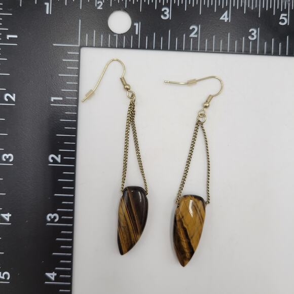 Women's Arrowhead Drop Dangle Earrings Tiger Eye Wire Hook Fashion Jewelry - Picture 1 of 5
